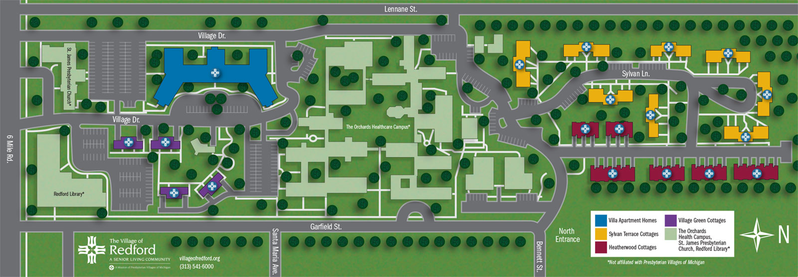 Village of Redford campus map image