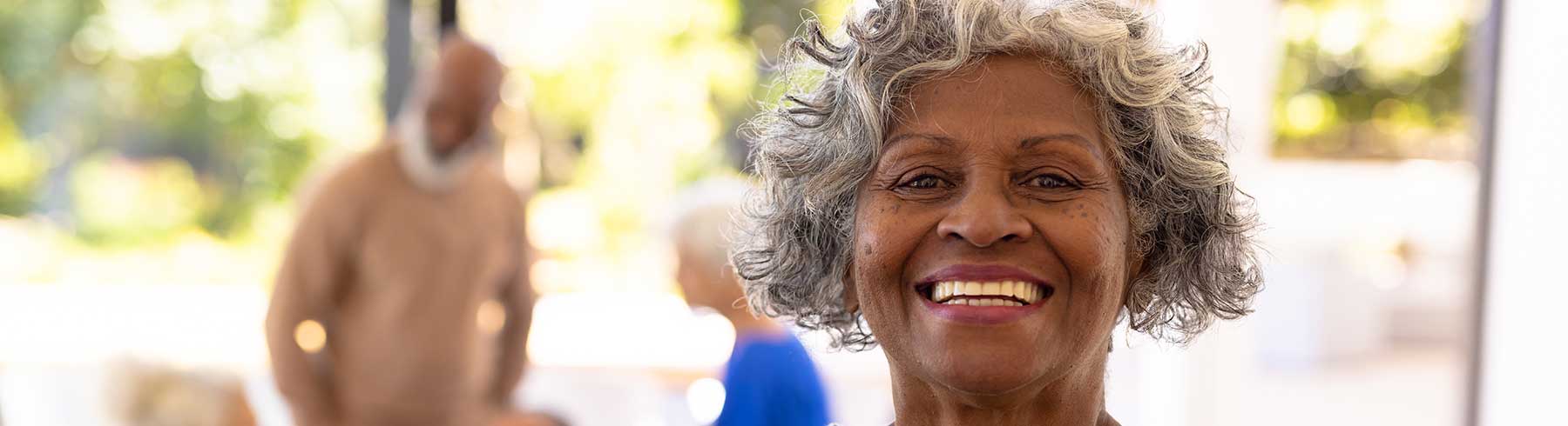 Senior woman smiling photo