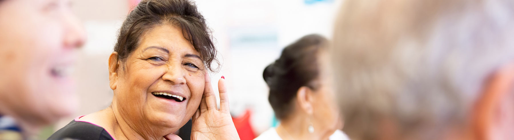 Senior woman laughing photo